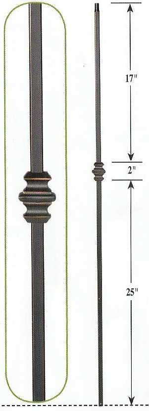 Stair Parts, Wave and Curl Forged Balusters, CS16.1.34 Single Knuckle Forged Balusters