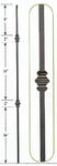 Stair Parts - Wave and Curl Forged Balusters - CS16.1.35 Double Knuckle Forged Balusters
