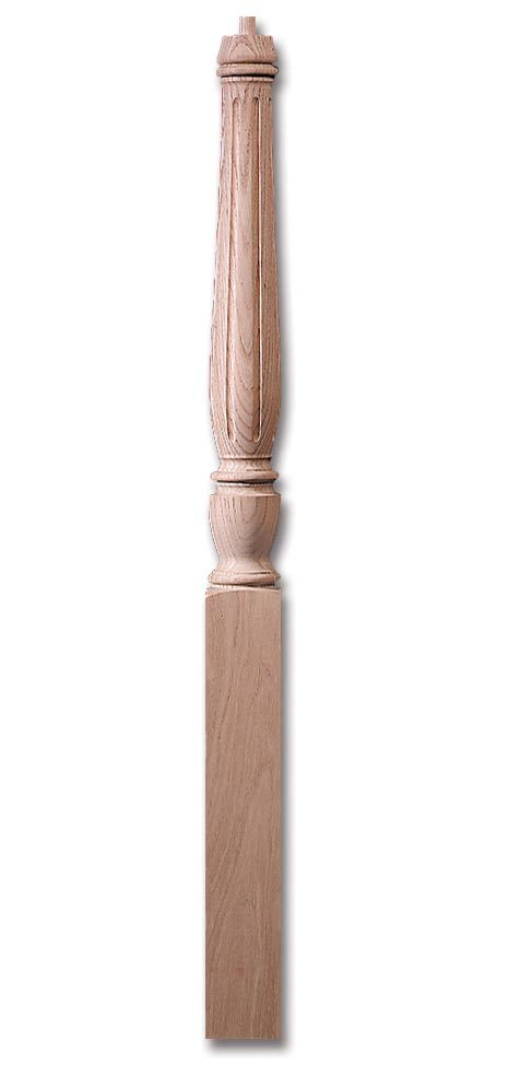 Stair Parts, Carolina Newels, 4410-F Carolina Pin Top Fluted Newel