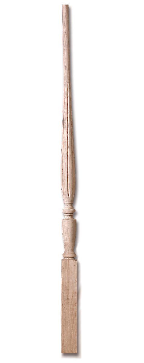 Stair Parts, Balusters, F4415LB Carolina Long Bottom Block Fluted Baluster