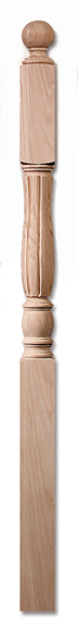 Stair Parts, Savannah Newels, 4842-F-60 Savannah 10" Top Block Fluted Newel