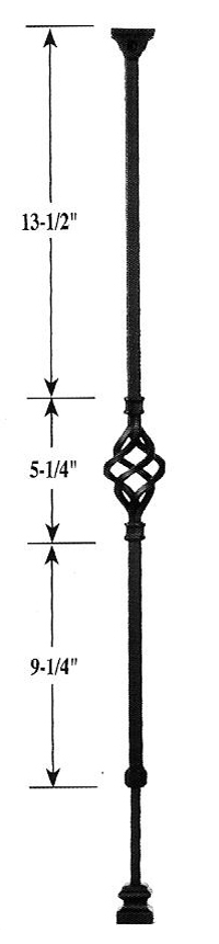 Stair Parts, Ole Ironslides, Ole Iron Slides Adjustable Basket Iron Baluster