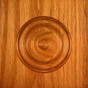 Stair Parts, Bullseye, 27/32" x 5-1/2" x 5-1/2" Bullseye Rosette