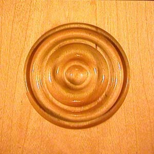 Stair Parts, Bullseye, 27/32" x 3-1/2" x 3-1/2" Bullseye Square Edge Rosette