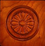Stair Parts - Daisy Embossed - 27/32" x 4-1/2" x 4-1/2" Daisy Embossed Square Edge Rosette